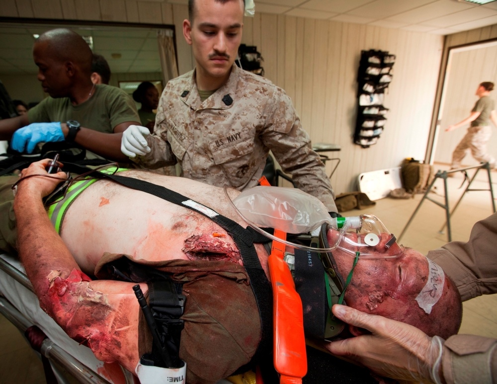 Marine’s bloody art provides Navy corpsman realistic training