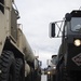 Army vehicles on standby for disaster relief fueling missions