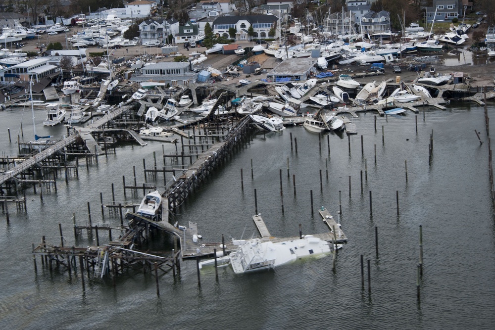 Hurricane damage in Great Kills Harbor