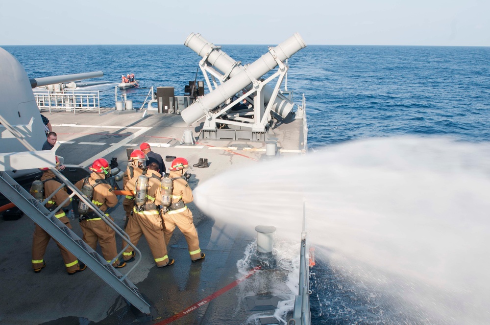 USS Hue City damage control drill