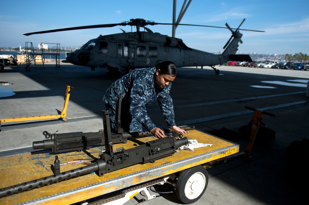 Helicopter machine gun maintenance