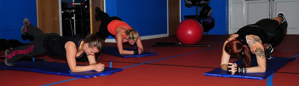 Fitness class helps base members get in shape