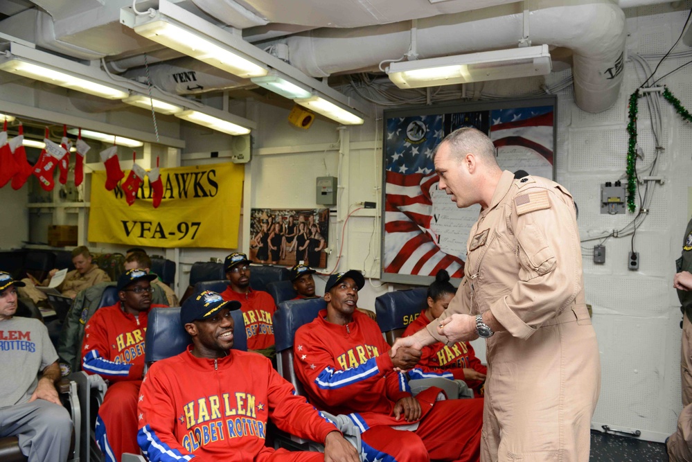 Harlem Globetrotters visit USS John C.Stennis