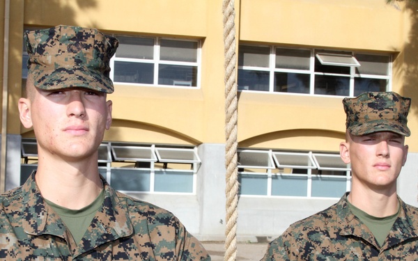 Competitive twins complete recruit training together