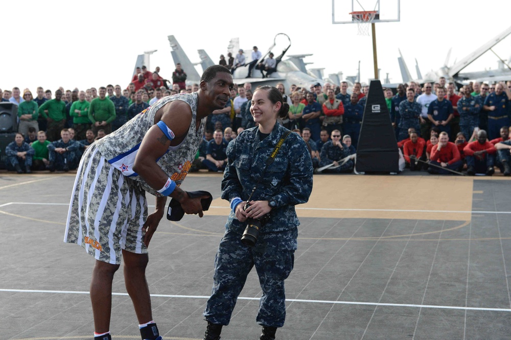 Harlem Globetrotters visit USS John C. Stennis