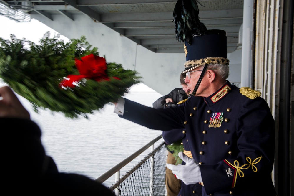 Memorial Service at USS Yorktown honors fallen Pearl Harbor heroes.