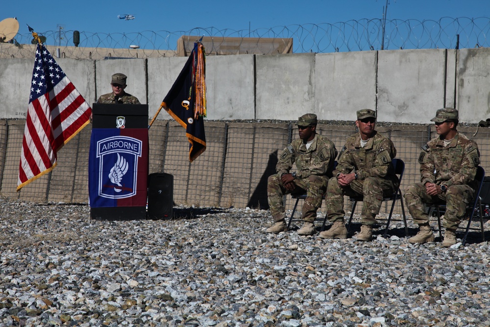 Dog Company, 1st Battalion, 503rd Infantry Regiment, 173rd (Airborne) Brigade Combat Team Change of Command Ceremony