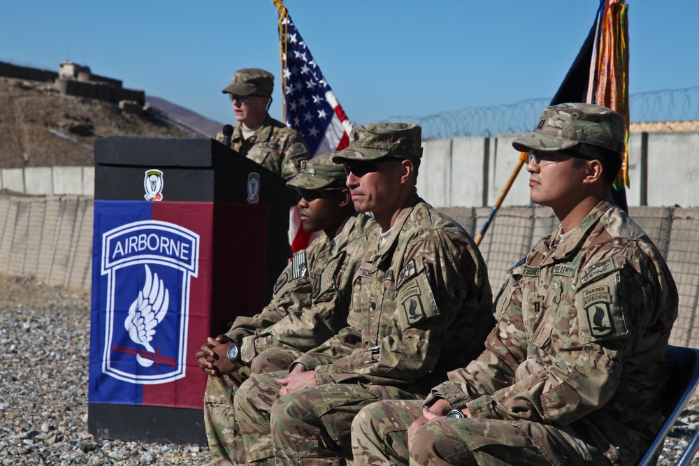 Dog Company, 1st Battalion, 503rd Infantry Regiment, 173rd (Airborne) Brigade Combat Team Change of Command Ceremony