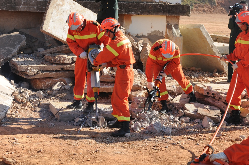 PLA search and rescue demonstration