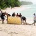 Beach clean-up in Diego Garcia