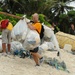 Beach clean-up in Diego Garcia