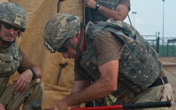 CJTF-HOA members construct Forward Headquarters Element, train for emergency ops