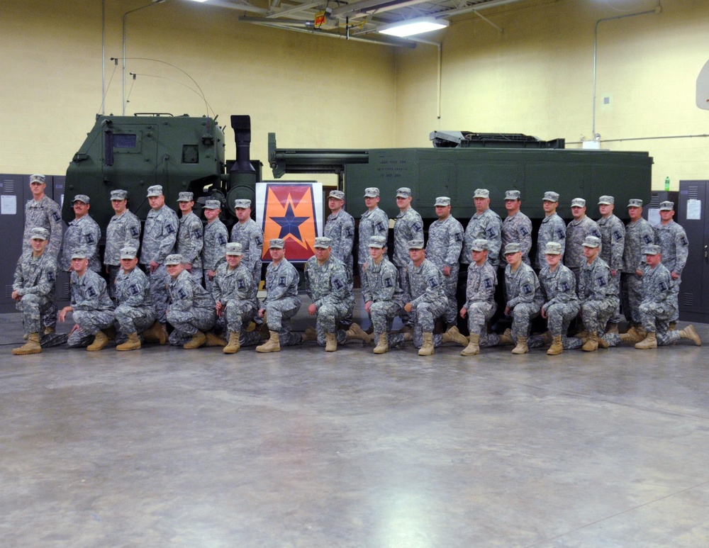 Btry. A, 2nd Bn., 130th FA unveils 635th RSG patch