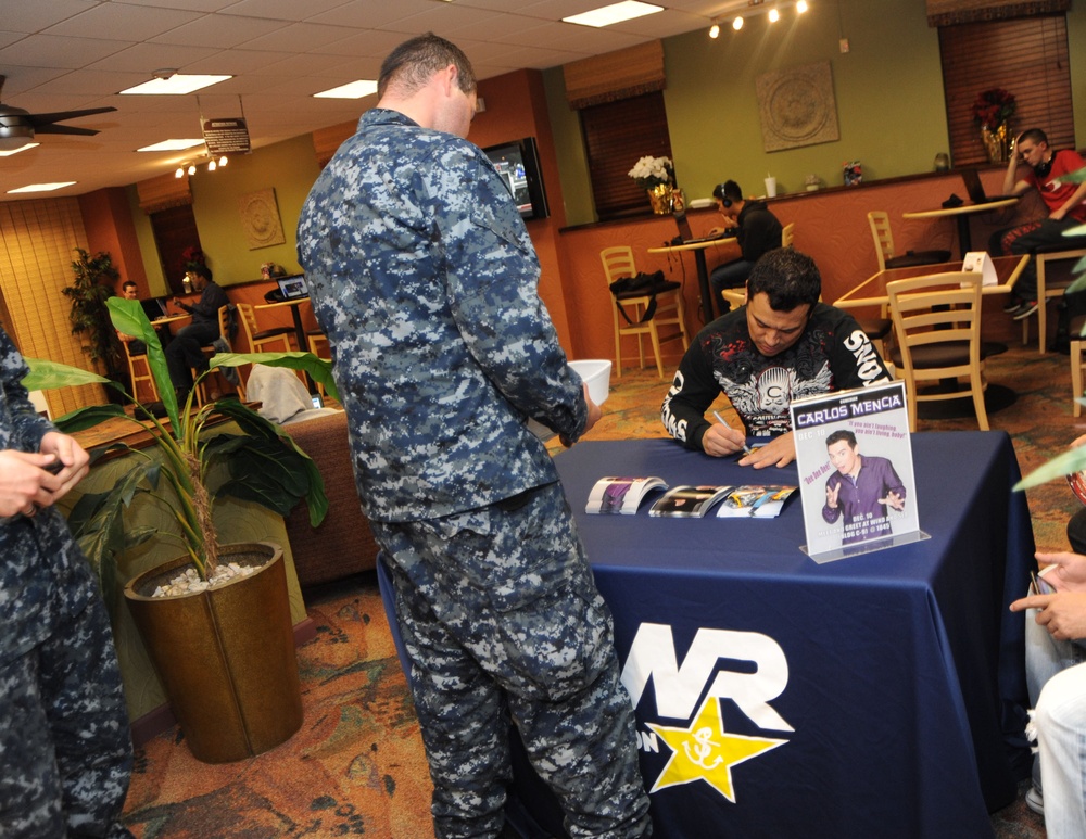 Carlos Mencia visits Naval Station Norfolk