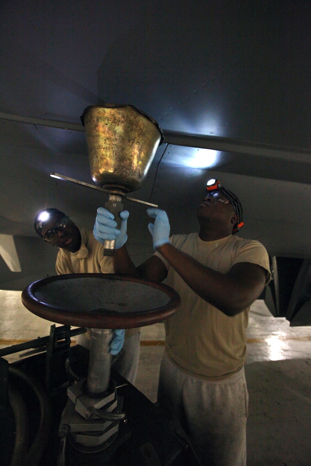 108th Wing fuel systems airmen help Stratotanker return fuel