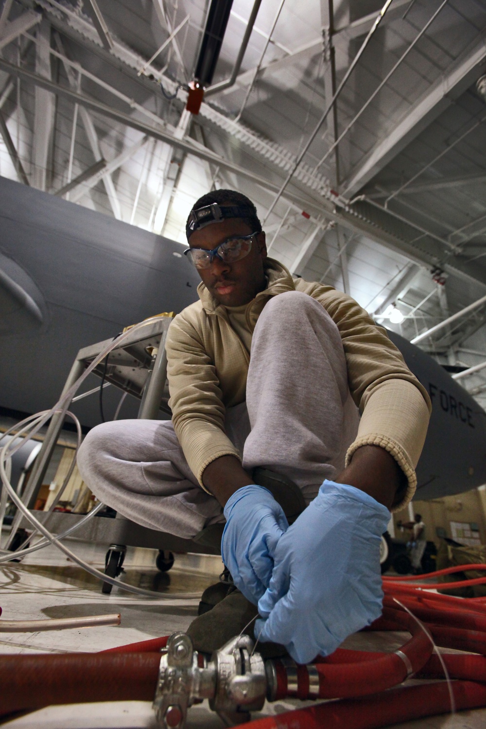 108th Wing fuel systems airmen help Stratotanker return fuel