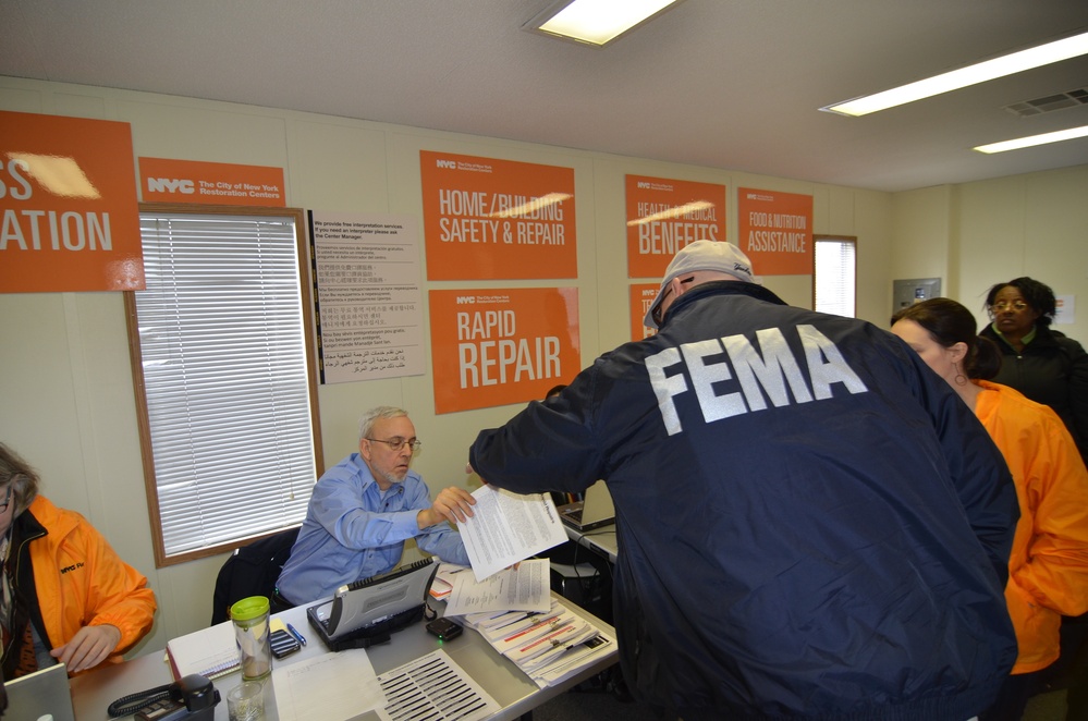 FEMA, their partners in the city of New York assist victims of Hurricane Sandy