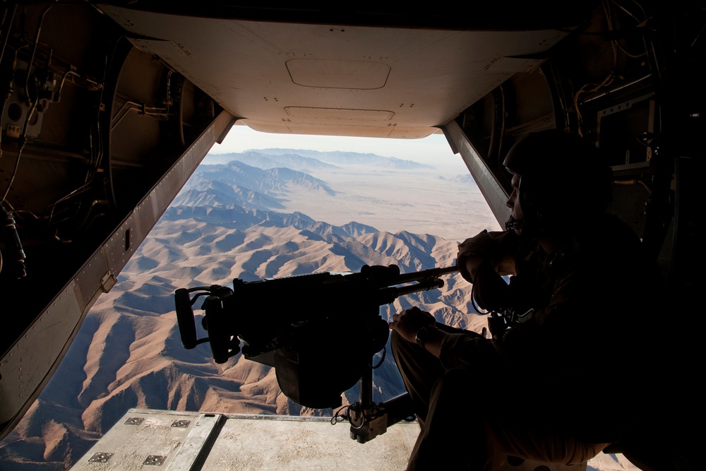 Osprey Gunner Over Helmand Province