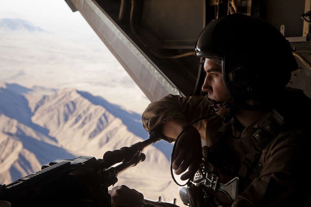 Osprey Gunner Over Helmand Province