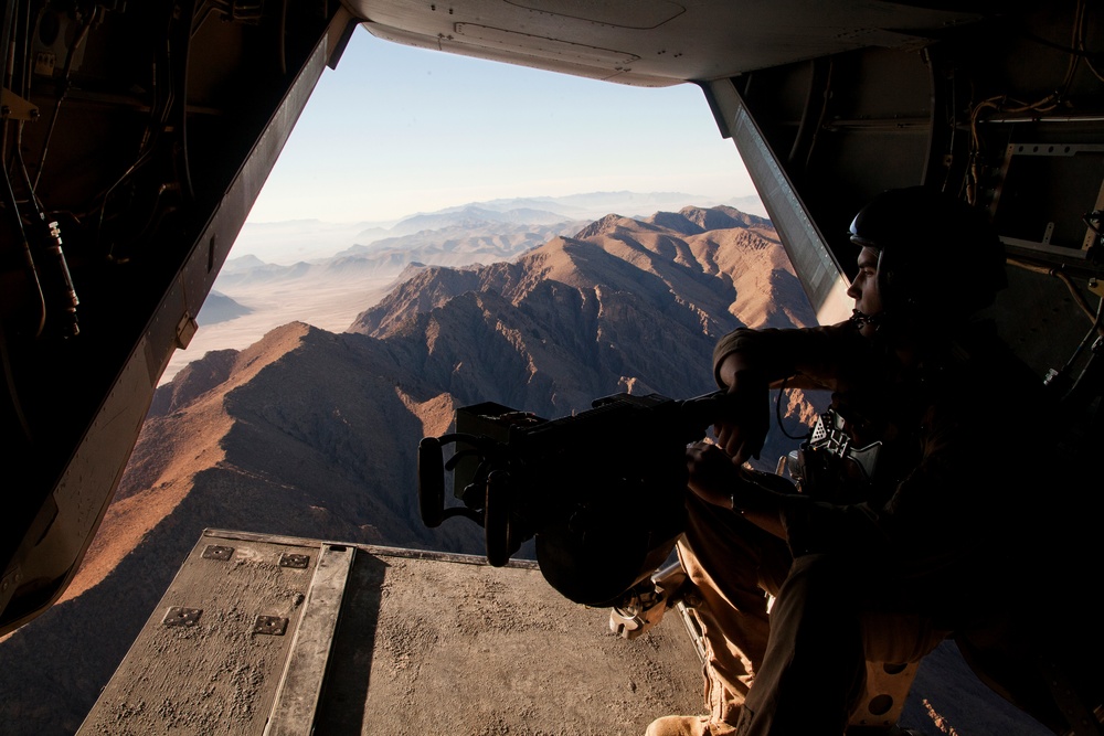 Osprey Gunner Over Helmand Province