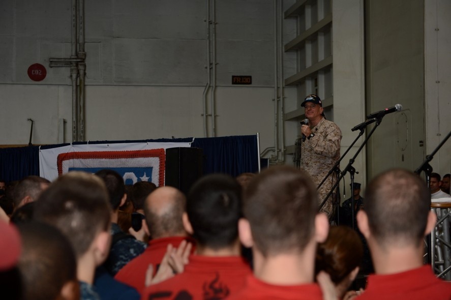 USO holiday tour aboard USS John C. Stennis