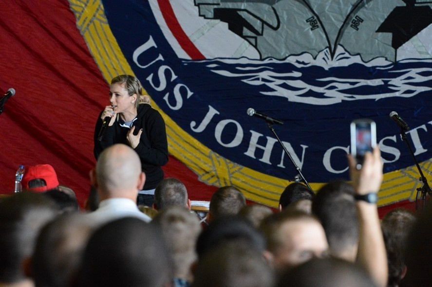 USO holiday tour aboard USS John C. Stennis