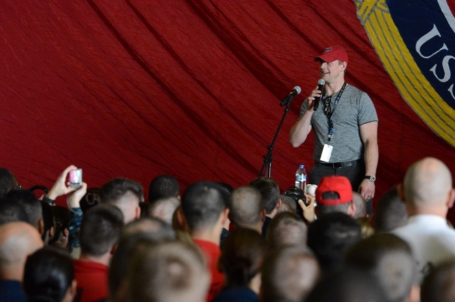 USO holiday tour aboard USS John C. Stennis