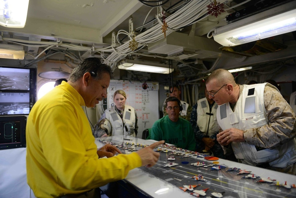 USO holiday tour aboard USS John C. Stennis