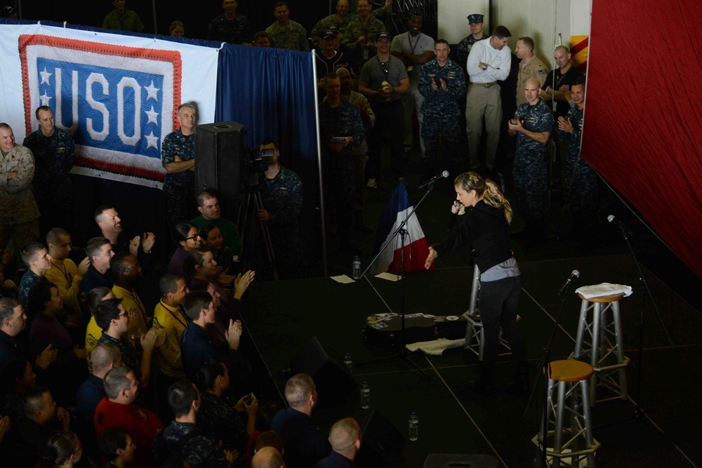 USO holiday tour aboard USS John C. Stennis