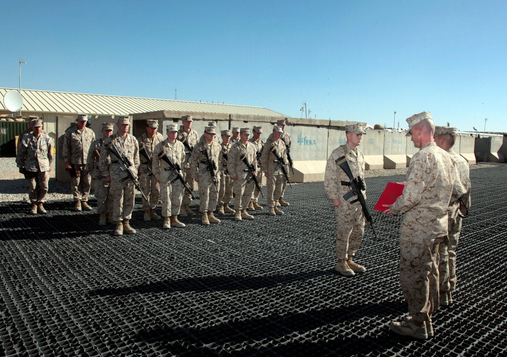 Reenlisting on Camp Leatherneck