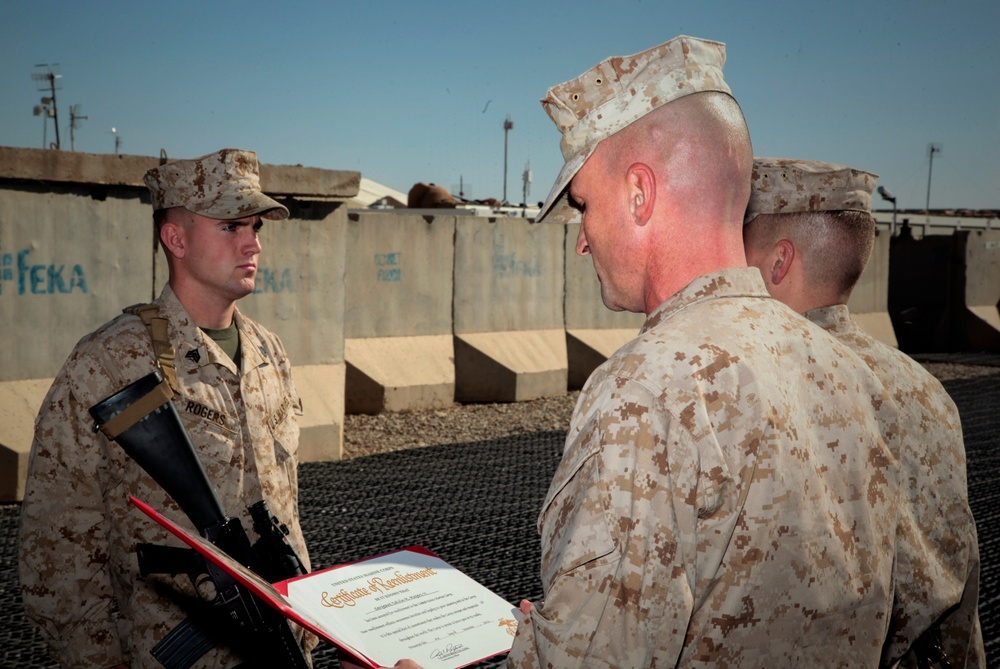 Reenlisting on Camp Leatherneck