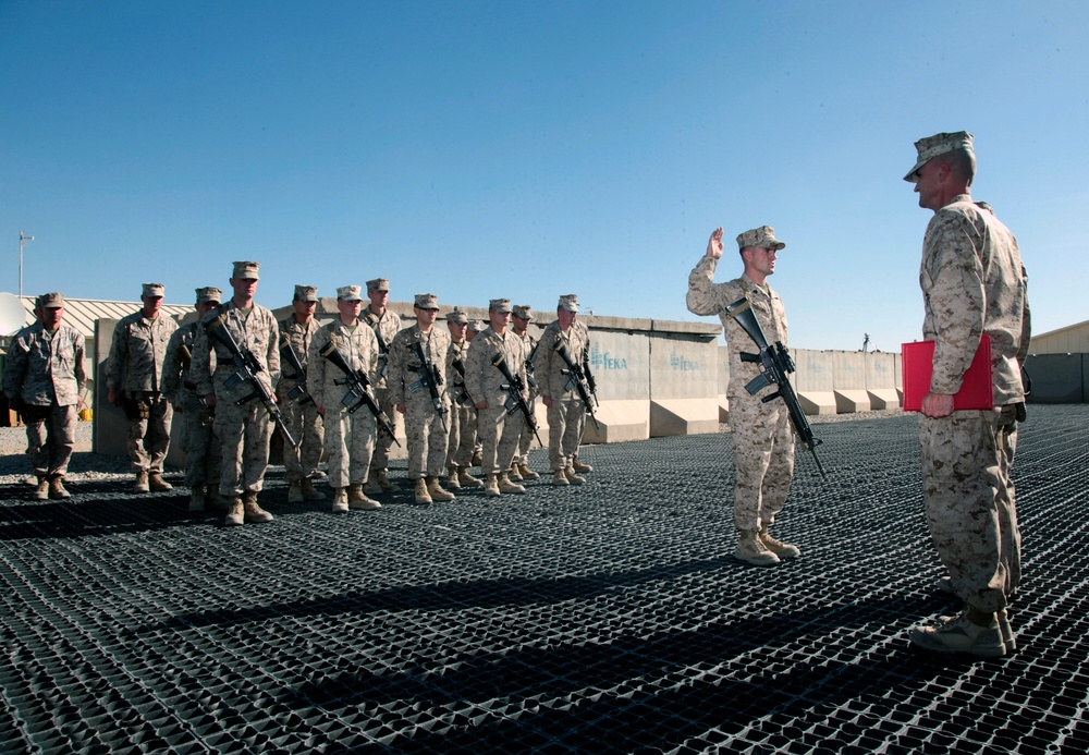 Reenlisting on Camp Leatherneck