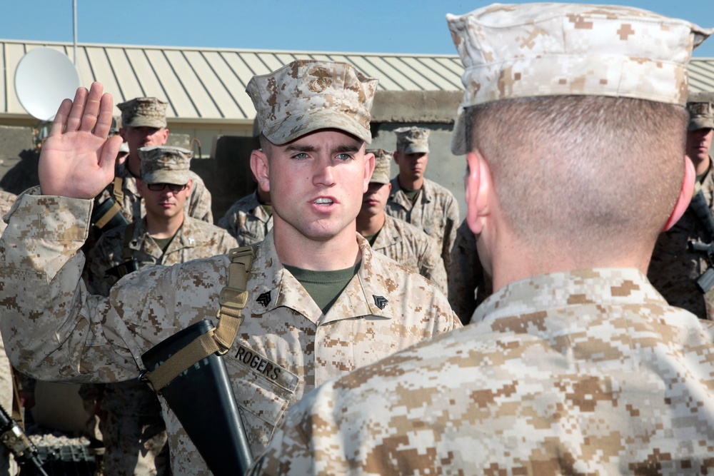 Reenlisting on Camp Leatherneck