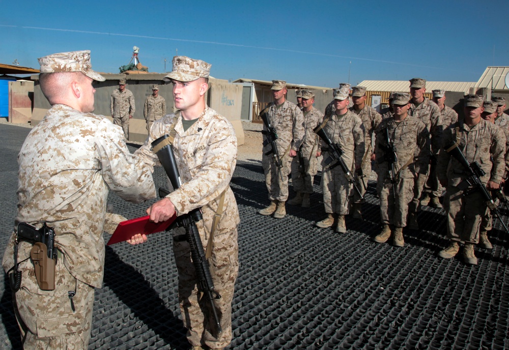 Reenlisting on Camp Leatherneck