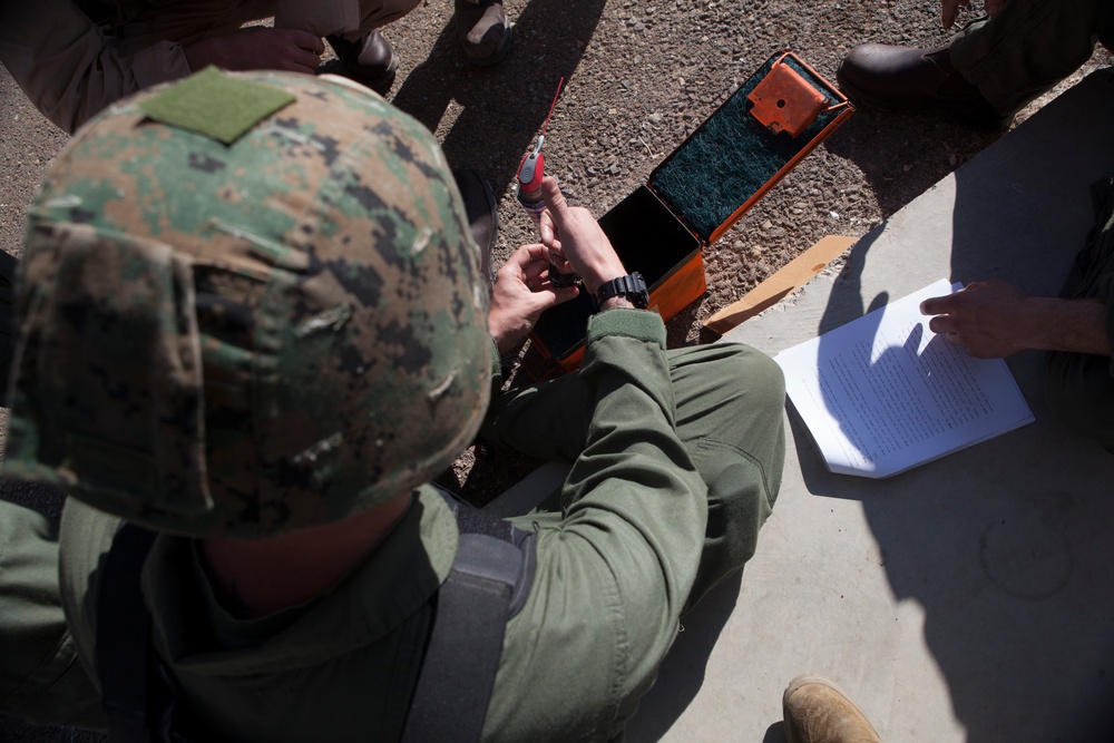 Marine makes explosive entrance to new job field