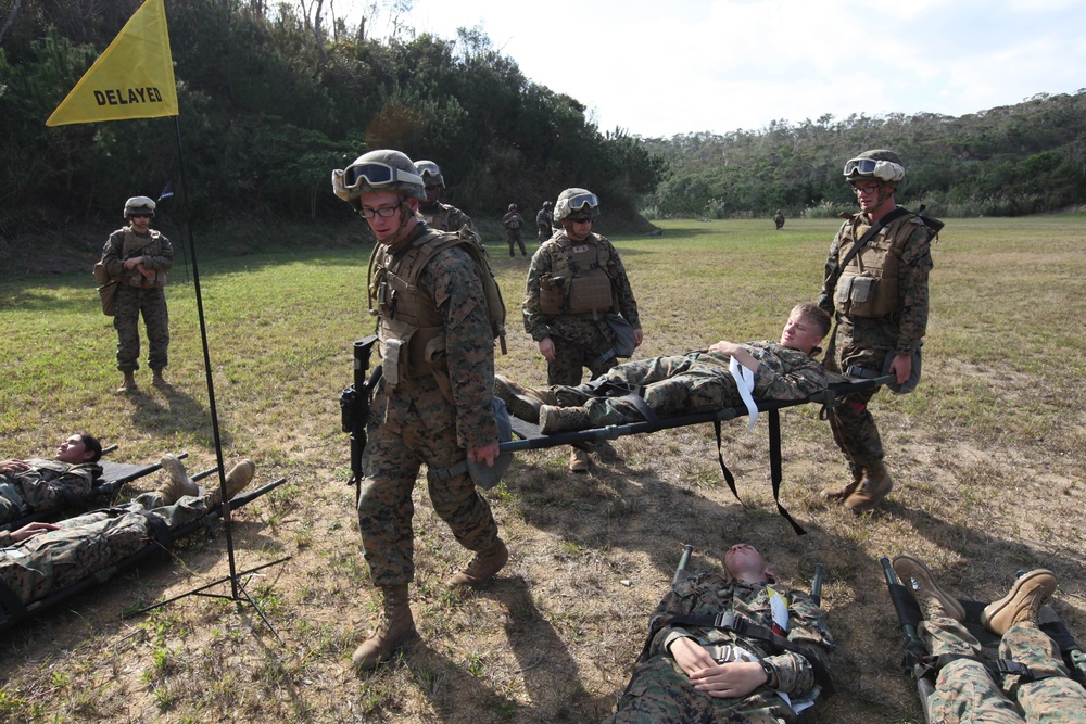 31st MEU Marines practice mass casualty evacuation