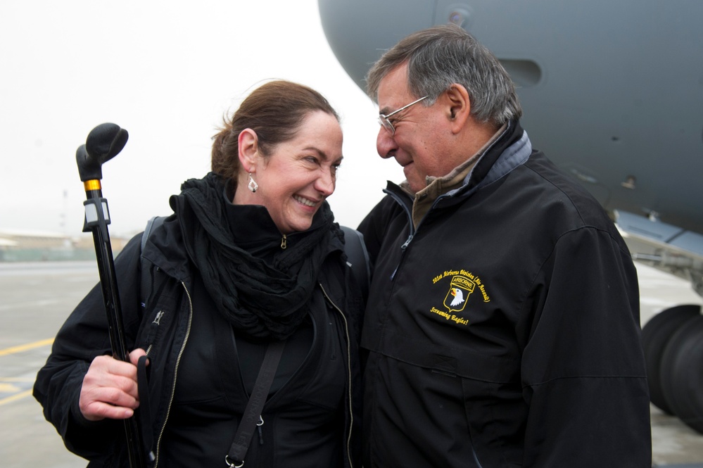 Panetta visits troops overseas