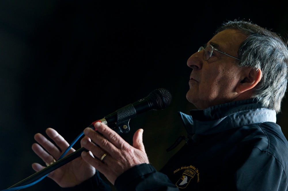 Panetta visits troops overseas