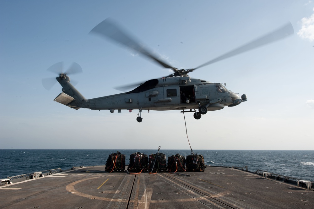 USS Mobile Bay replenishment