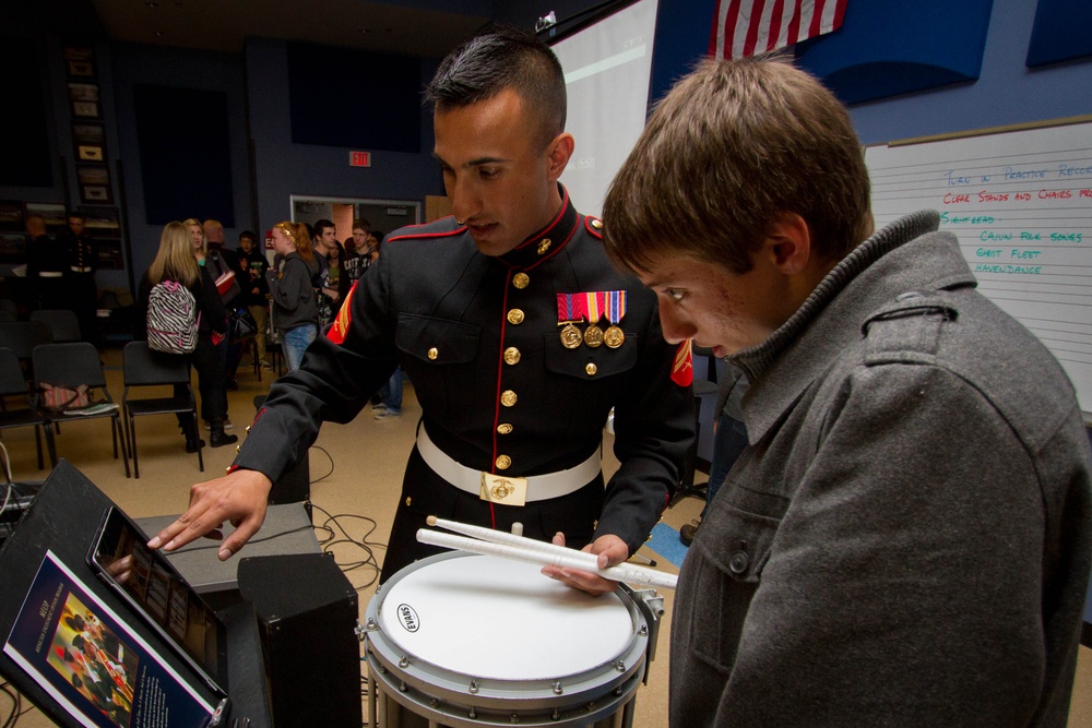 Marine drummer brings home the beat for the holidays