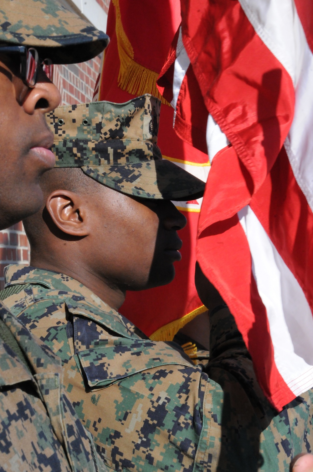 Color sergeant leads from front