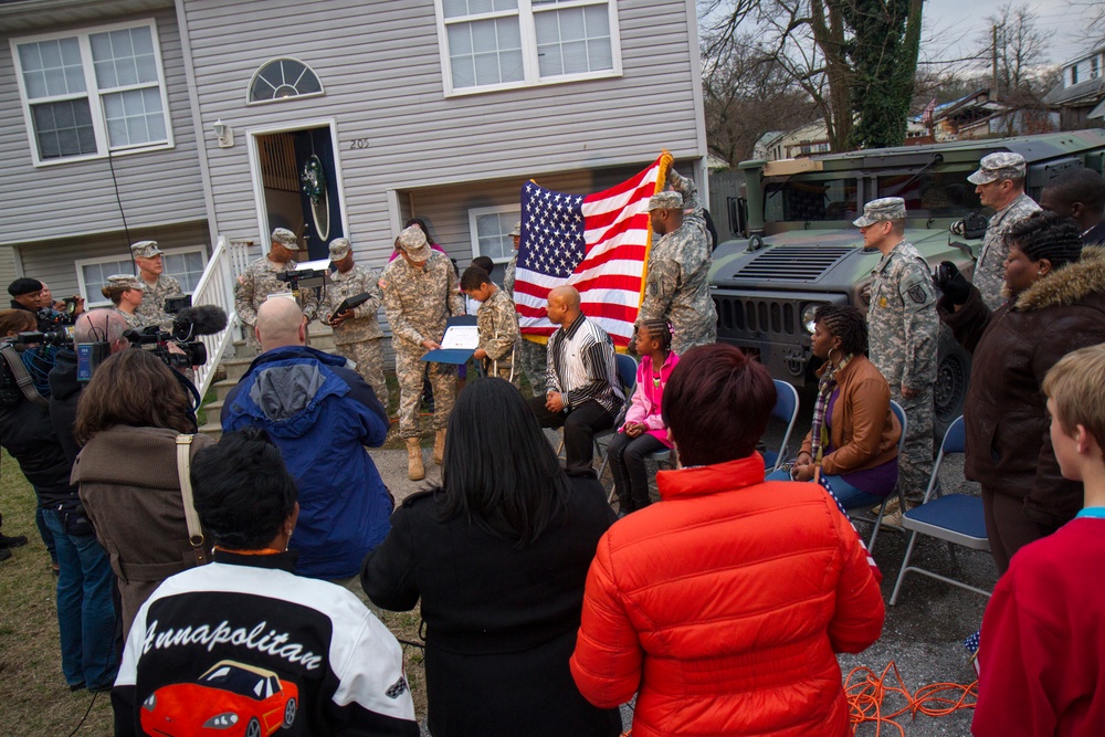 Army Reserve's 200th Military Police Command surprises Baltimore youth