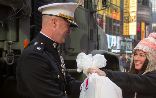Marines collect toys in Times Square
