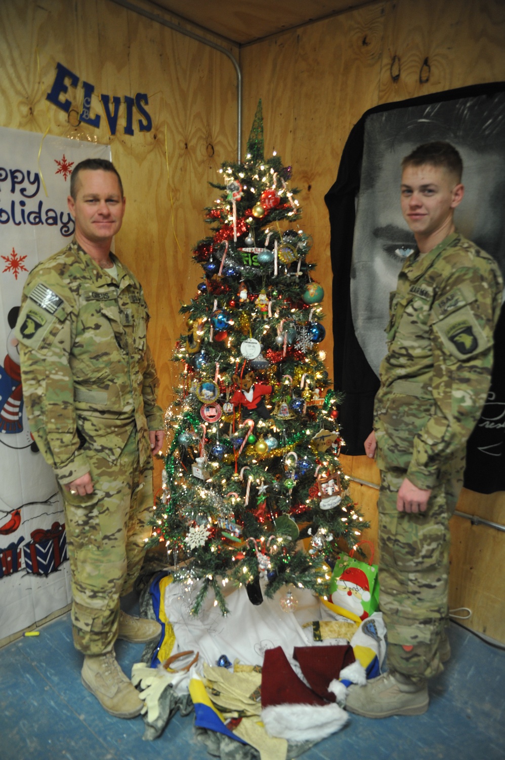 Father, son spend time together on Christmas Day in Afghanistan