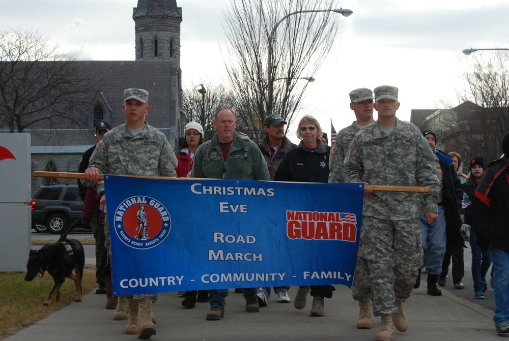 National Guard soldiers, families, march to honor troops