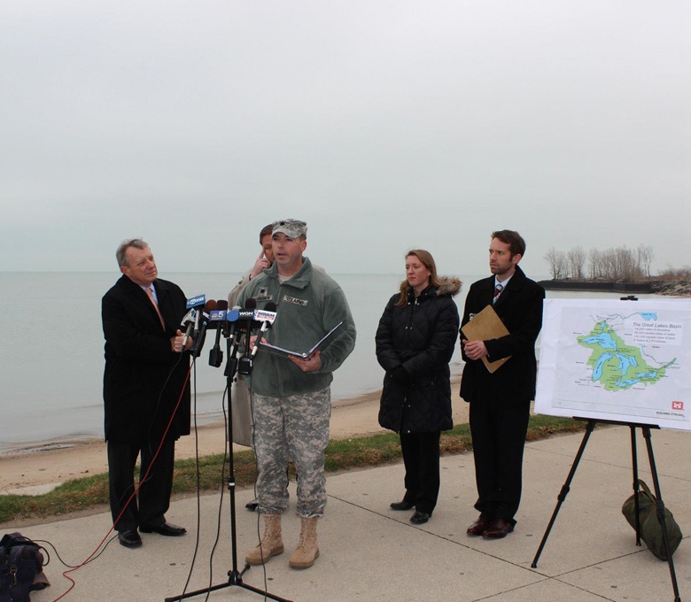 U.S. Army Corps of Engineers speaks at Sen. Durbin extreme weather press conference