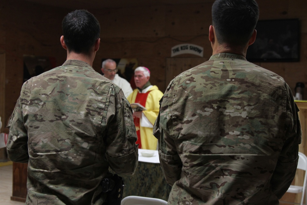 Bishop visits coalition forces for Christmas