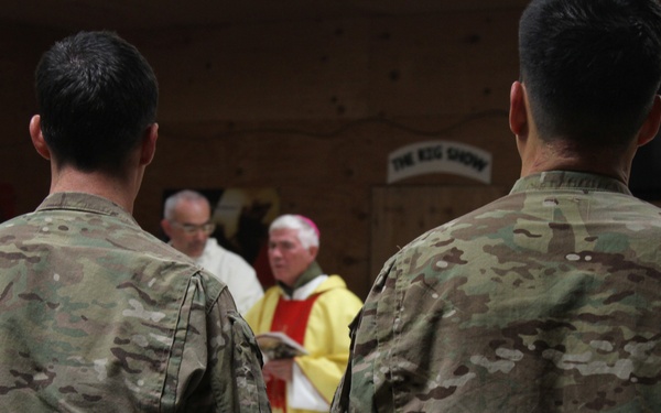 Bishop visits coalition forces for Christmas