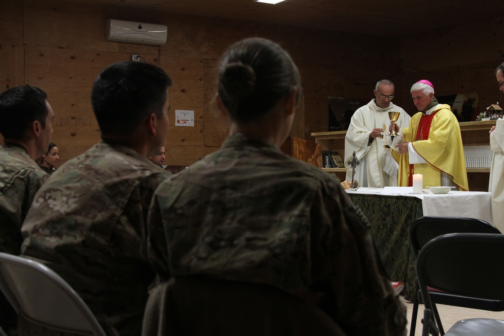 Bishop Visits Coalition Forces for Christmas