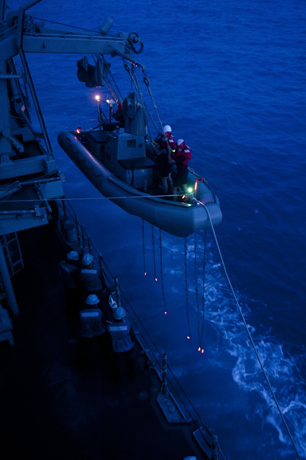 Launching a rigid hull inflatable boat